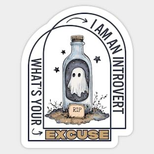 Introvert Ghost - For Lonely People - Halloween Sticker